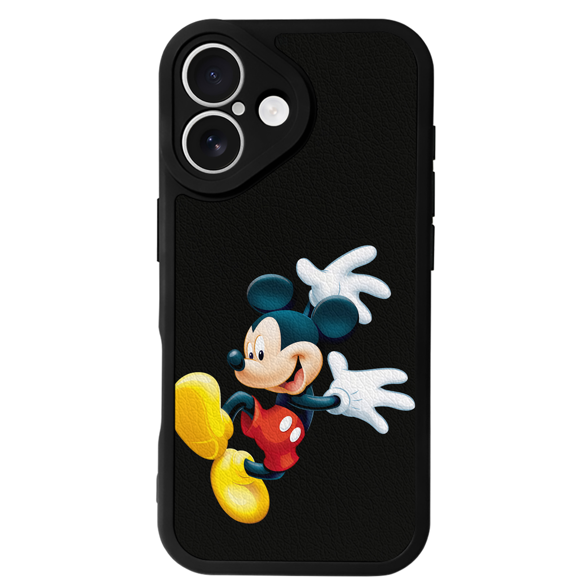 （画像用） ミッキーマウス Mickey Mouse 【iPhone 16シリーズ対応】シリコンスマホケース（レザー調） 材質：シリコン